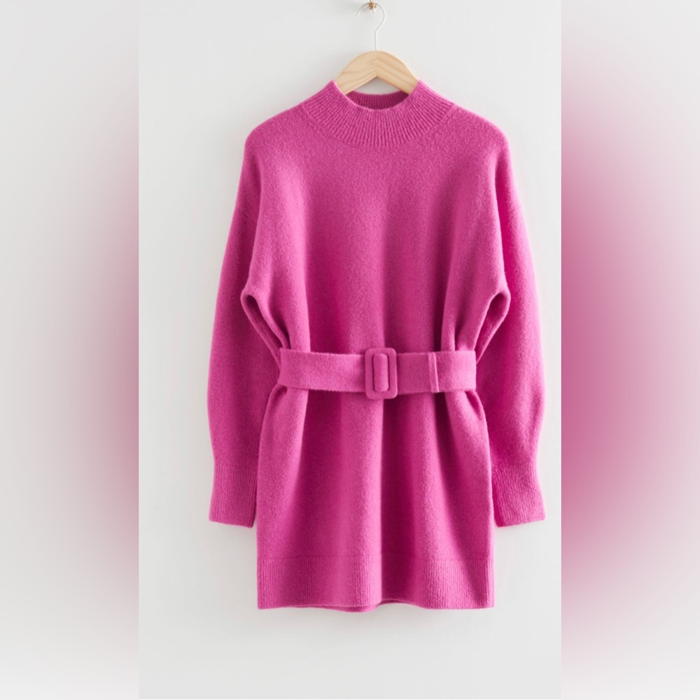 &other stories Belted Mini Knit Dress